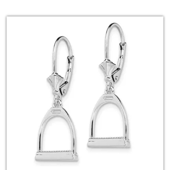 De-Ani Sterling Silver Polished 3D Small Stirrup Leverback Earrings NEW - Picture 2 of 3